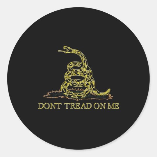 Dont Tread On Me Sticker Round Black | Zazzle.com