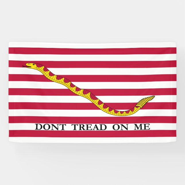 Don't Tread on Me US Naval Jack Banner (Horizontal)