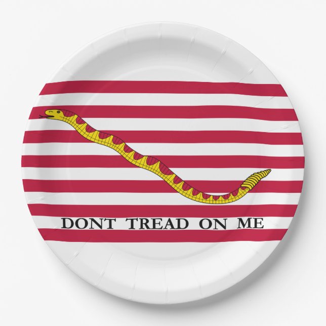 Don't Tread on Me US Naval Jack Paper Plates (Front)