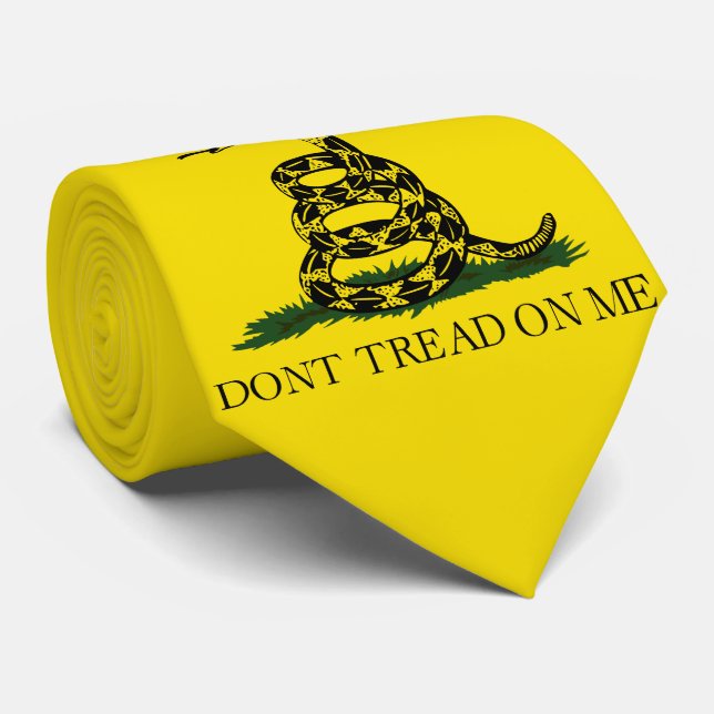 Don't Tread on Me (USA Gadsen Flag) Neck Tie (Rolled)