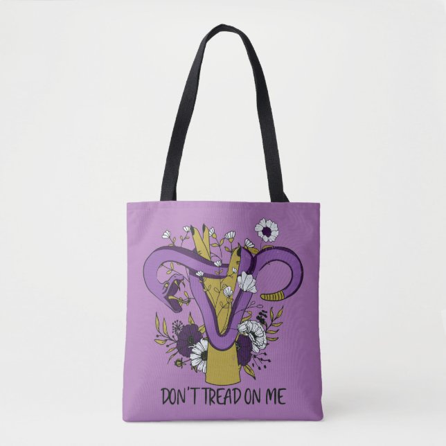 Don't Tread On Me Uterus Tote Bag (Front)