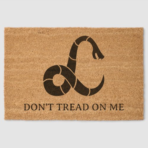 Don't tread on me venomous snake logo coco coir fiber doormat Don't tread on me venomous snake logo coco coir fiber doormat