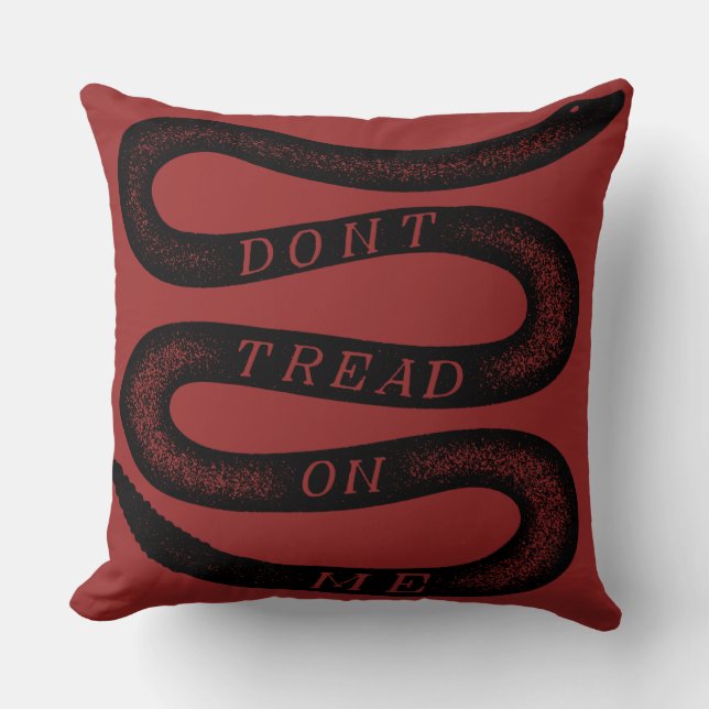 Don't Tread On Me Vintage Gadsden Throw Pillow (Front)