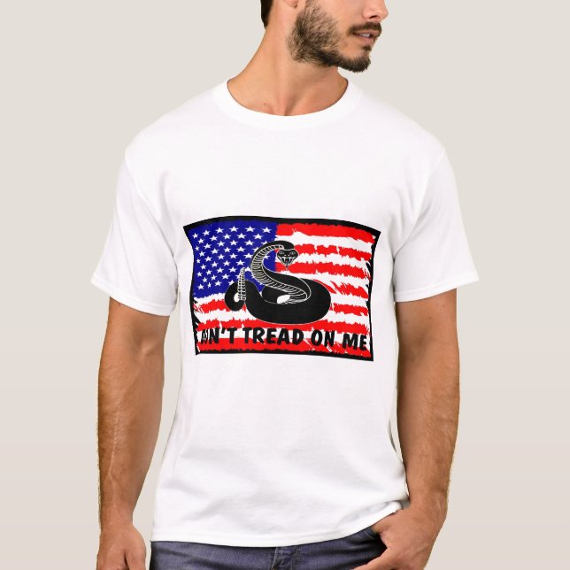 Don't Tread On Me with Flag T-Shirt (Front)