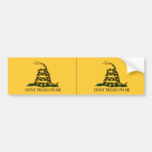 Don't Tread on Me, Yellow Gadsden Flag Decal 2-up (Front)
