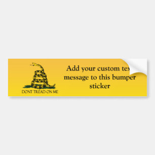 Don't Tread on Me, Yellow Gadsden Flag Ensign Bumper Sticker