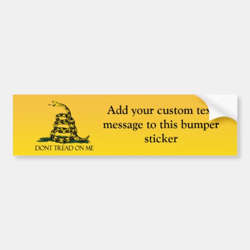 Dont Tread on Me Yellow Gadsden Flag Ensign Bumper Sticker