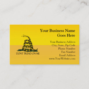 Don't Tread on Me, Yellow Gadsden Flag Ensign Business Card