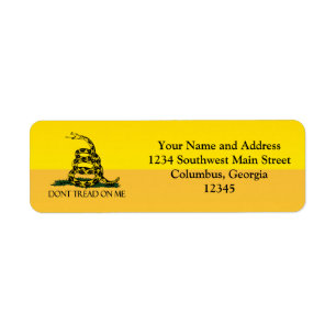 Don't Tread on Me, Yellow Gadsden Flag Ensign Label