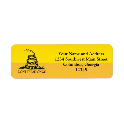 Dont Tread on Me Yellow Gadsden Flag Ensign Label