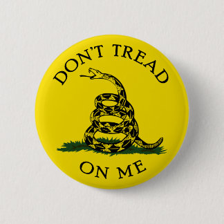 Dont Tread On Me - yellow, snake Button