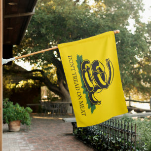 Don't tread on meat funny Gadsden flag parody meme