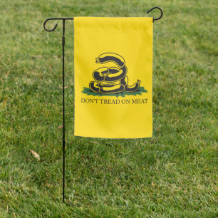 Don't tread on meat funny Gadsden flag parody meme