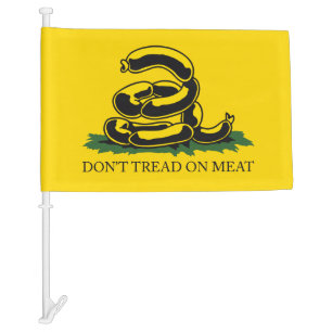 Don't tread on meat funny Gadsden flag parody meme