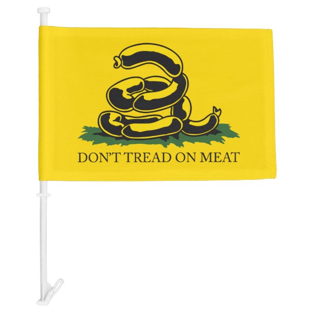 Don't tread on meat funny Gadsden flag parody meme (Front)