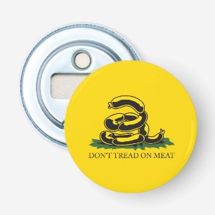 Don't tread on meat funny Gadsden flag parody meme Bottle Opener