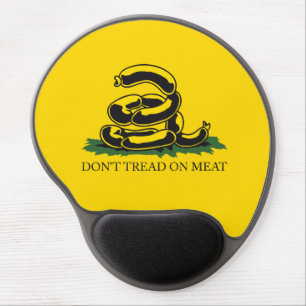 Don't tread on meat funny Gadsden flag parody meme Gel Mouse Pad