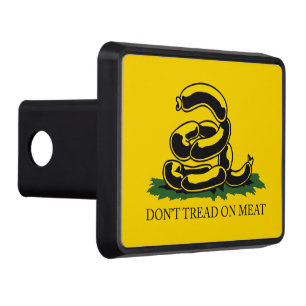 Don't tread on meat funny Gadsden flag parody meme Hitch Cover