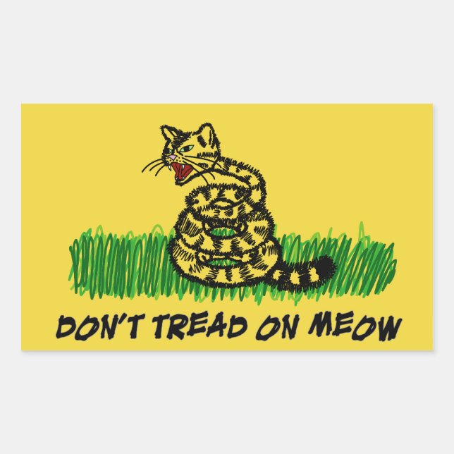 Don't Tread on Meow Rectangular Sticker (Front)