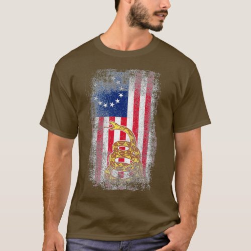 Dont Tread Patriot On Me Gadsden Snake Flag  T_Shirt