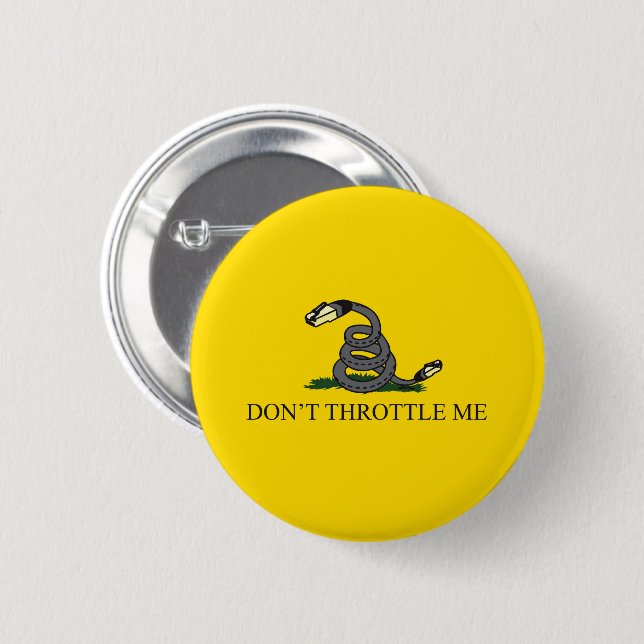 Don't tread throttle me Gadsden flag parody meme Button (Front & Back)