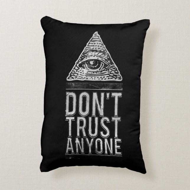 Don't trust anyone decorative pillow (Back(Vertical))
