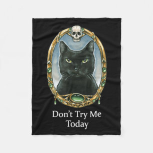 Dont Try Funny Cat Lover Sarcastic Quote Humorous Fleece Blanket
