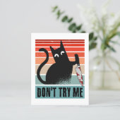 Don't try me, Moody Cat with knife Invitation (Standing Front)