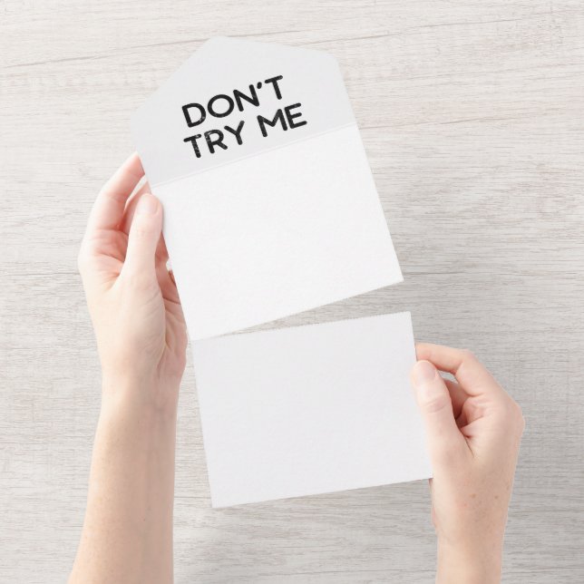 Don't try me tissue paper all in one invitation (Tearaway)