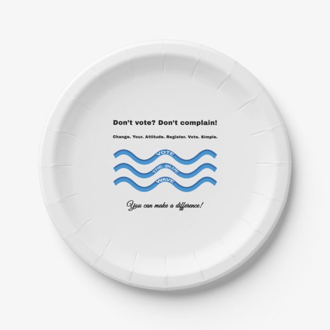 Don't vote? Don't complain! Paper Plates (Front)