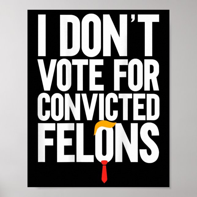 Don't Vote For Convicted Felons Anti-trump (on Bac Poster (Front)