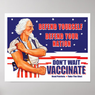 Don't Wait Vaccinate Uncle Sam Retro Take The Shot Poster