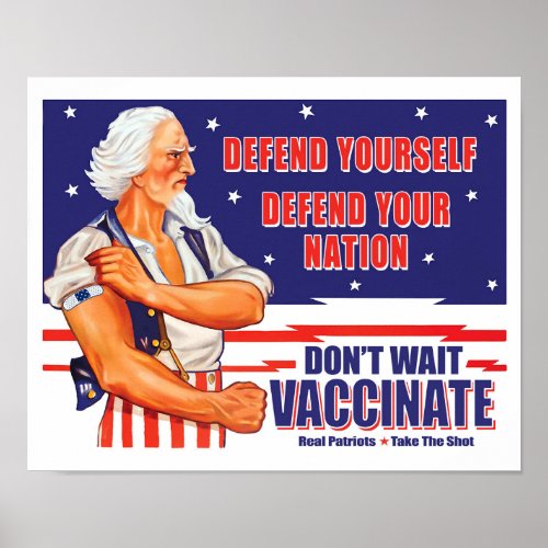 Dont Wait Vaccinate Uncle Sam Retro Take The Shot Poster