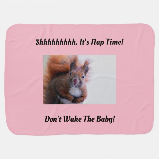 Don't Wake Baby Squirrel Baby Blanket (Horizontal)