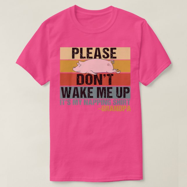 Don't Wake Me Up Funny Sleeping Granny Pig Premium T-Shirt (Design Front)