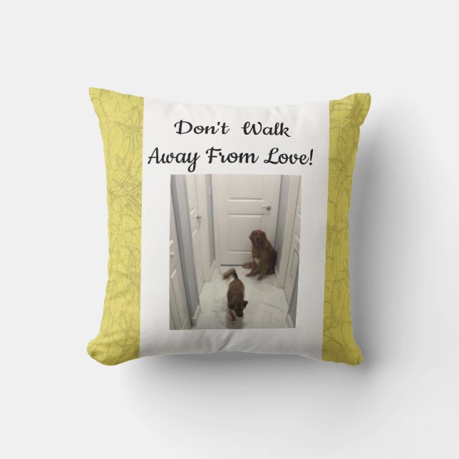 Don't Walk Away! Throw Pillow (Front)