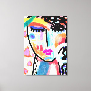 Don't Wanna Talk Abstract Stretched Canvas Print