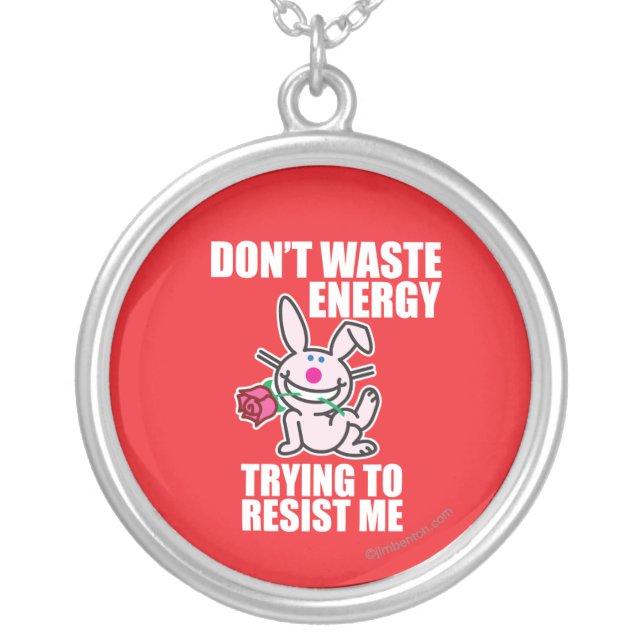 Don't Waste Energy Silver Plated Necklace (Front)