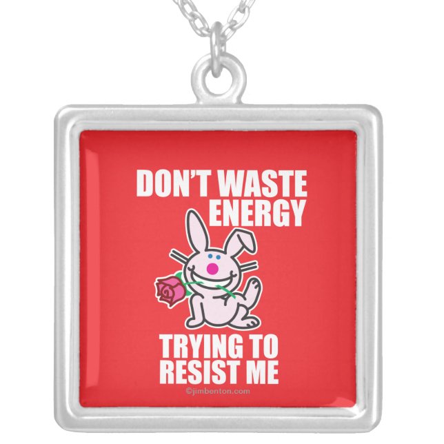 Don't Waste Energy Silver Plated Necklace (Front)
