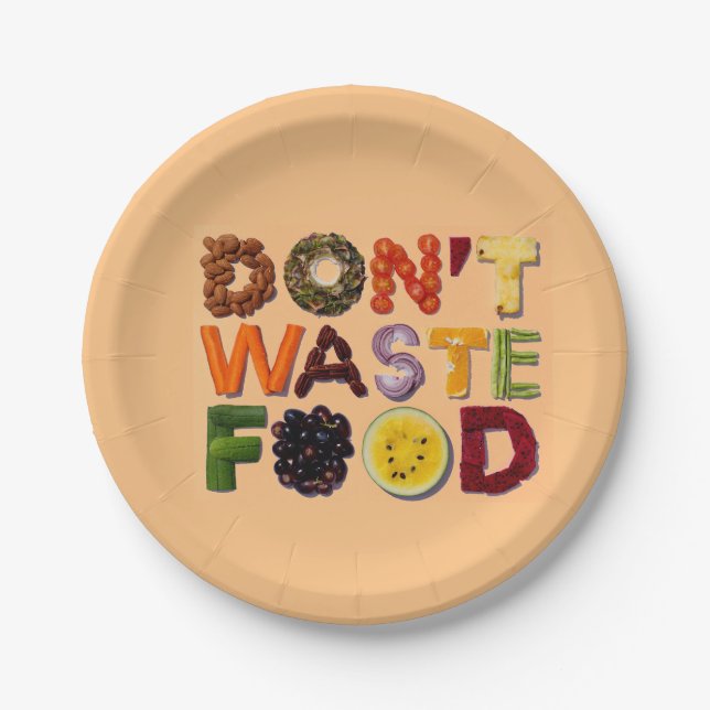 Don't waste Food Paper Plates (Front)