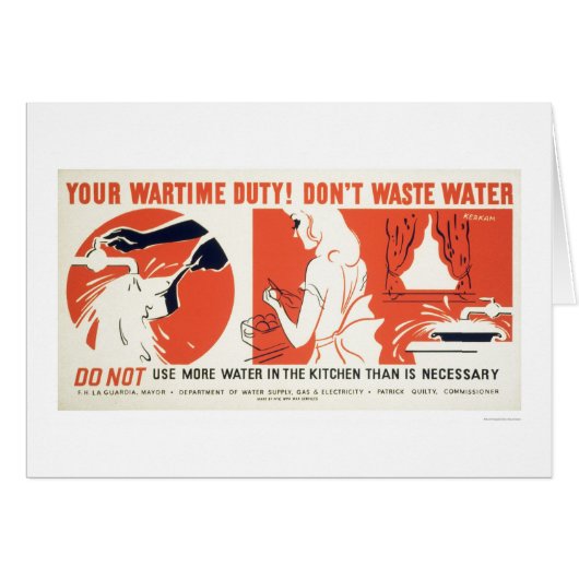Don't Waste Water Kitchen WPA Cards (Front Horizontal)