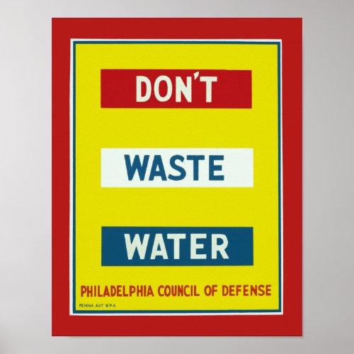 Dont Waste Water Poster