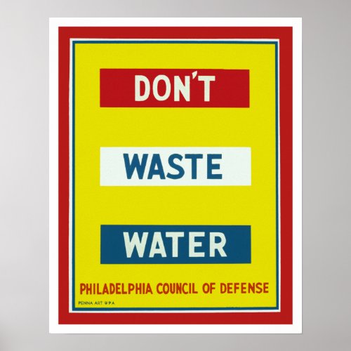 Dont Waste Water Poster