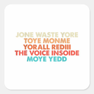 Don't Waste Your Time On Me I Miss You Lyric  Square Sticker