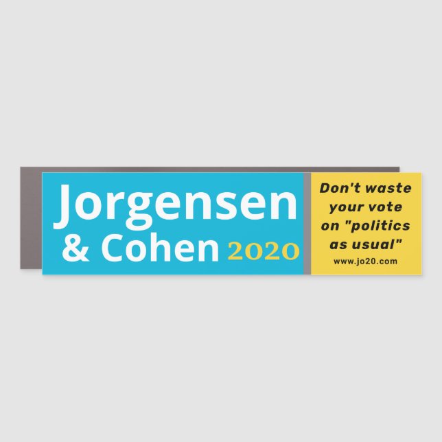 Don't waste your vote on "politics as usual". car magnet (Front)