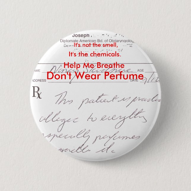Don't Wear Perfume Button (Front)