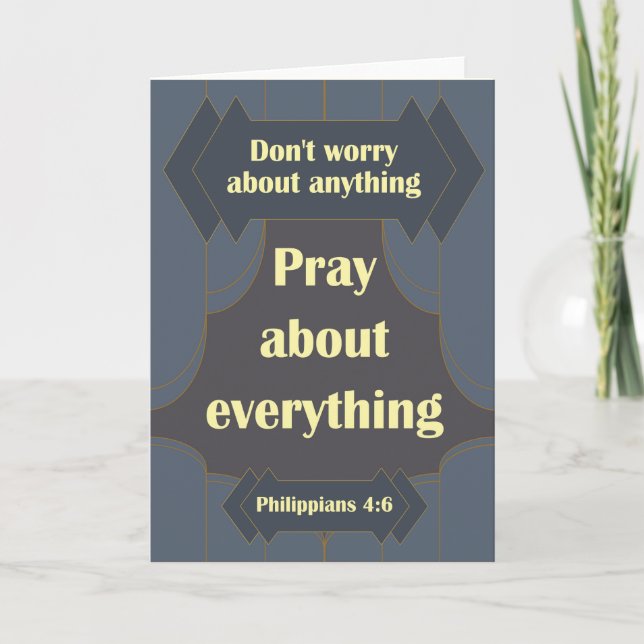 Don't Worry About Anything Philippians 4:6 Card (Front)