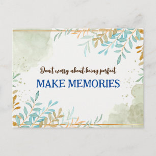 Don't worry about being perfect quote postcard