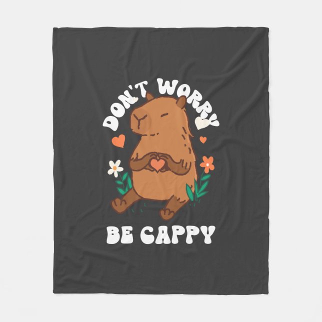 Don't Worry Be Cappy  Fleece Blanket (Front)