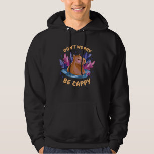 Don't Worry Be Cappy Funny Capybara Retro Hoodie